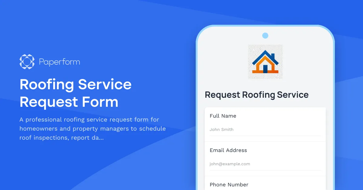 Roofing Service Request Form