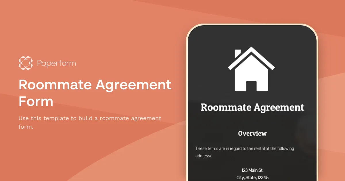 Roommate Agreement Form