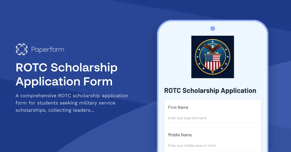 ROTC Scholarship Application Form