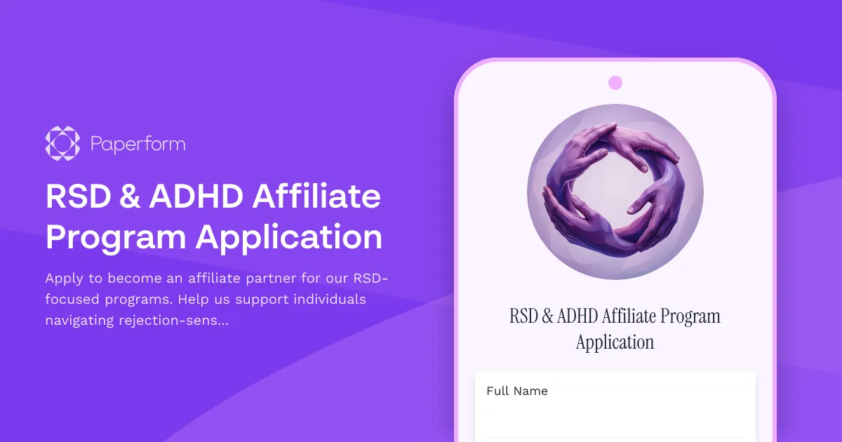 RSD & ADHD Affiliate Program Application