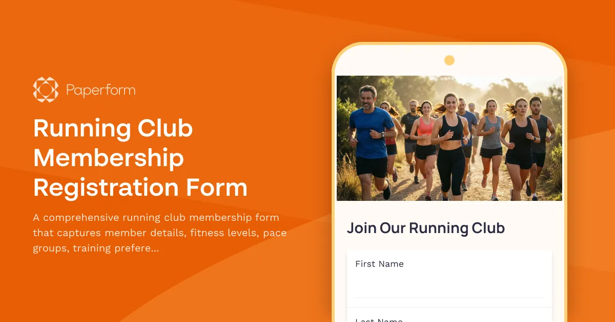Running Club Membership Registration Form