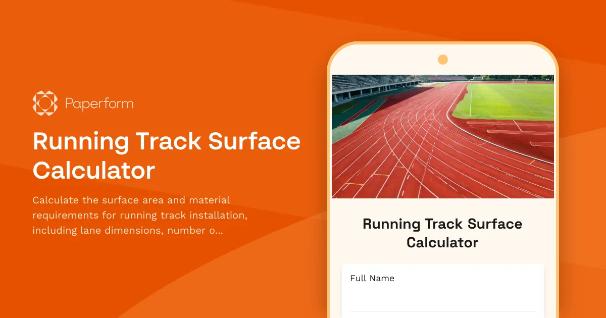 Running Track Surface Calculator