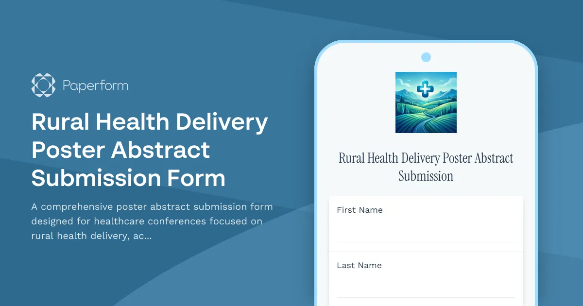 Rural Health Delivery Poster Abstract Submission Form