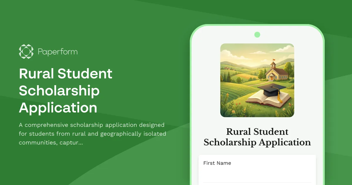 Rural Student Scholarship Application