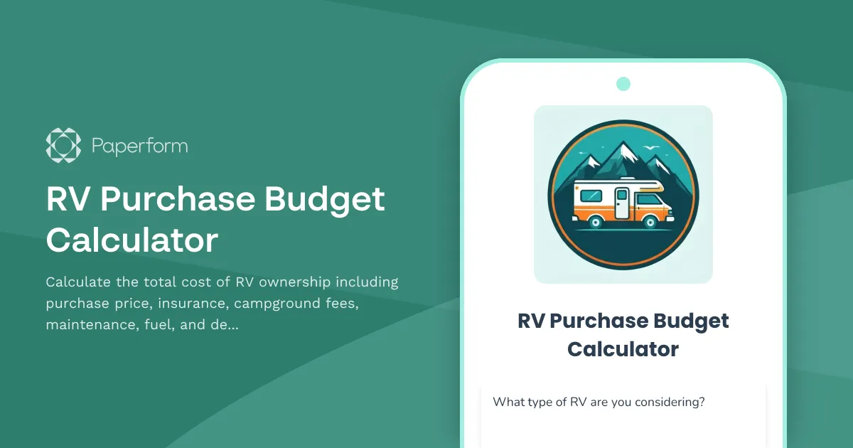 RV Purchase Budget Calculator