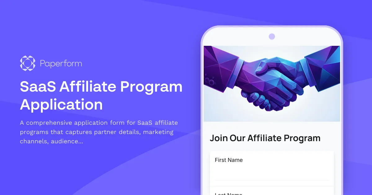 SaaS Affiliate Program Application