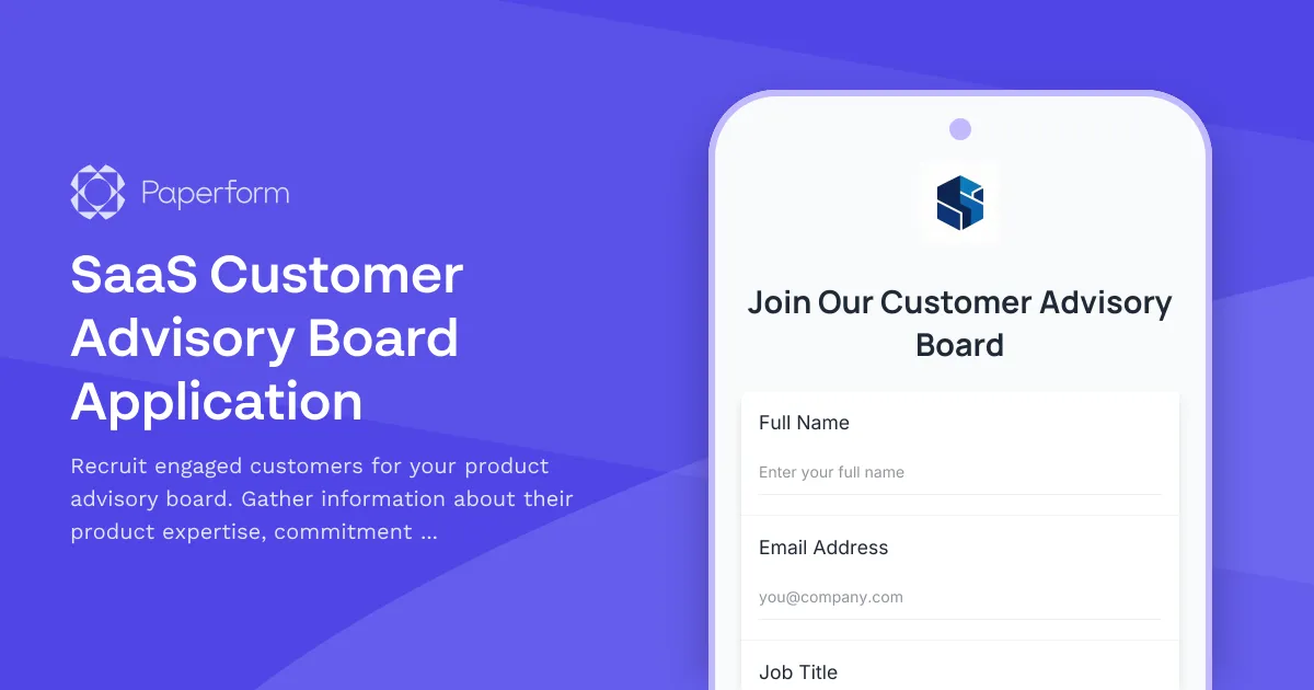 SaaS Customer Advisory Board Application