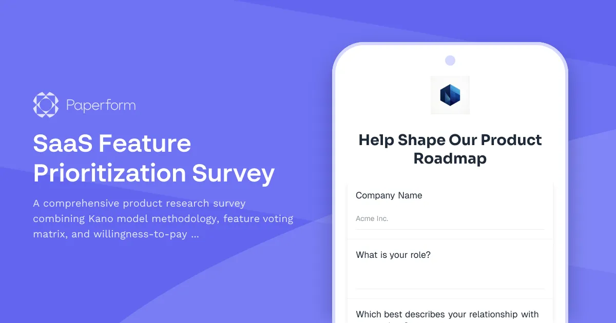 SaaS Feature Prioritization Survey