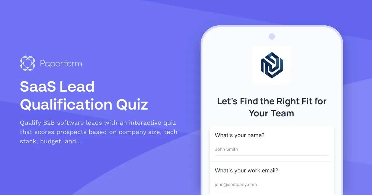 SaaS Lead Qualification Quiz