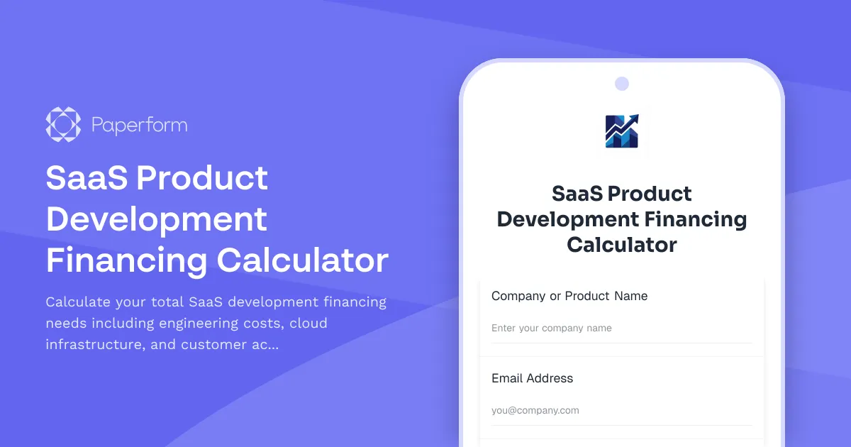 SaaS Product Development Financing Calculator