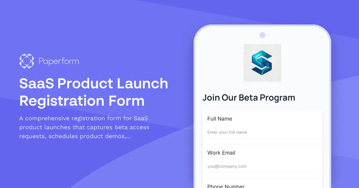 SaaS Product Launch Registration Form
