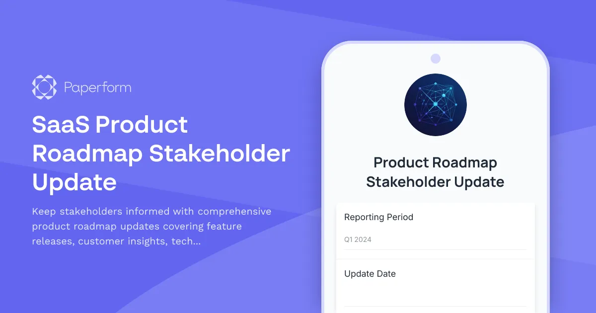 SaaS Product Roadmap Stakeholder Update