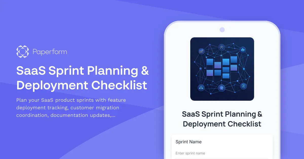 SaaS Sprint Planning & Deployment Checklist