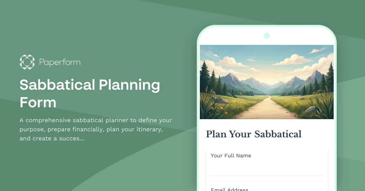 Sabbatical Planning Form