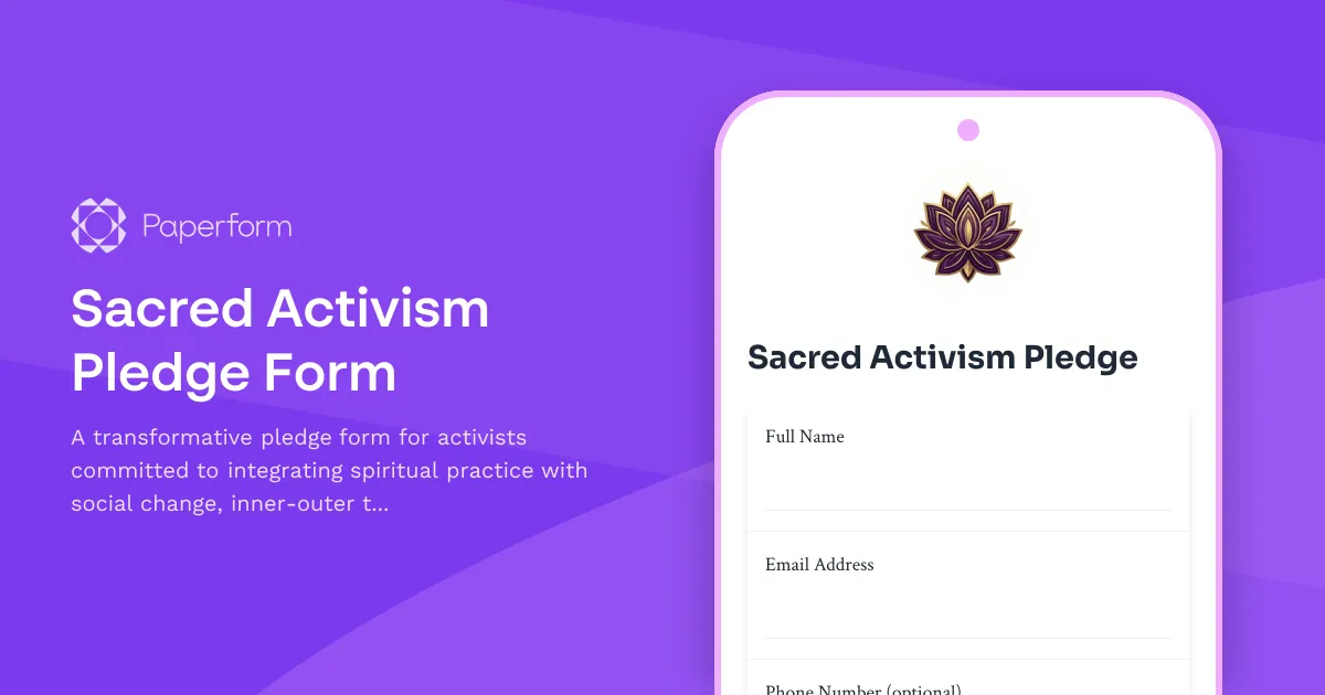 Sacred Activism Pledge Form