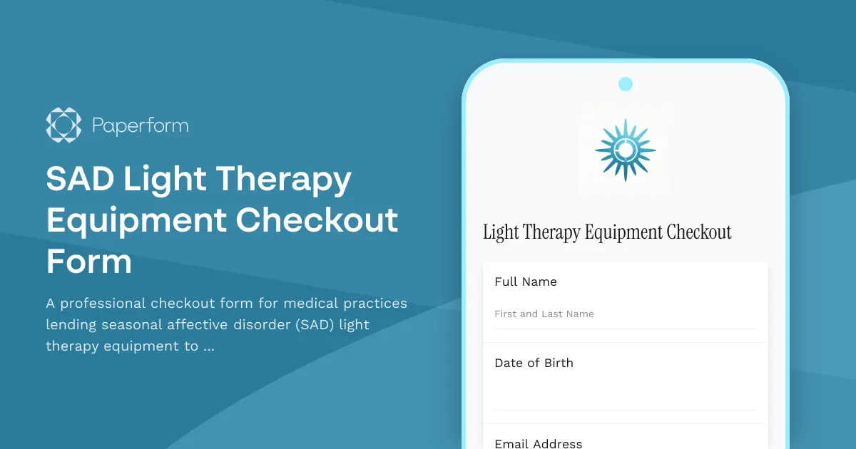 SAD Light Therapy Equipment Checkout Form