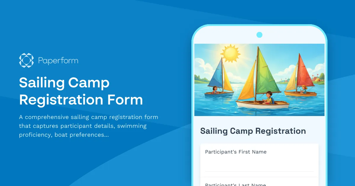 Sailing Camp Registration Form