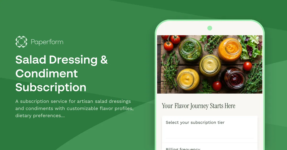 Salad Dressing & Condiment Subscription