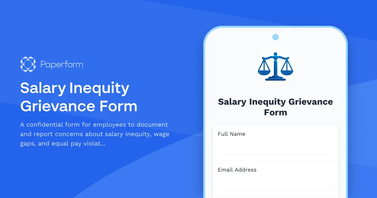 Salary Inequity Grievance Form