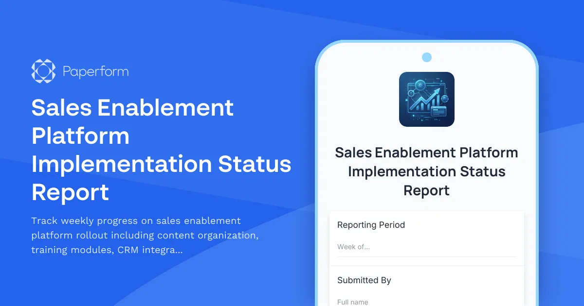 Sales Enablement Platform Implementation Status Report