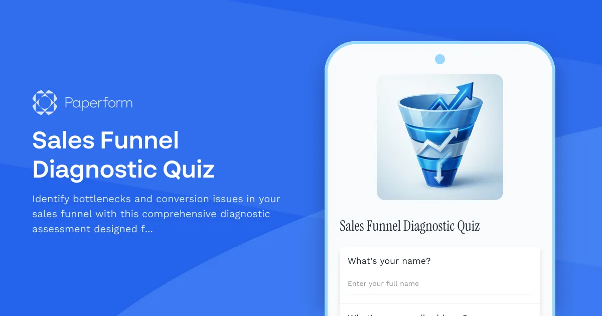 Sales Funnel Diagnostic Quiz