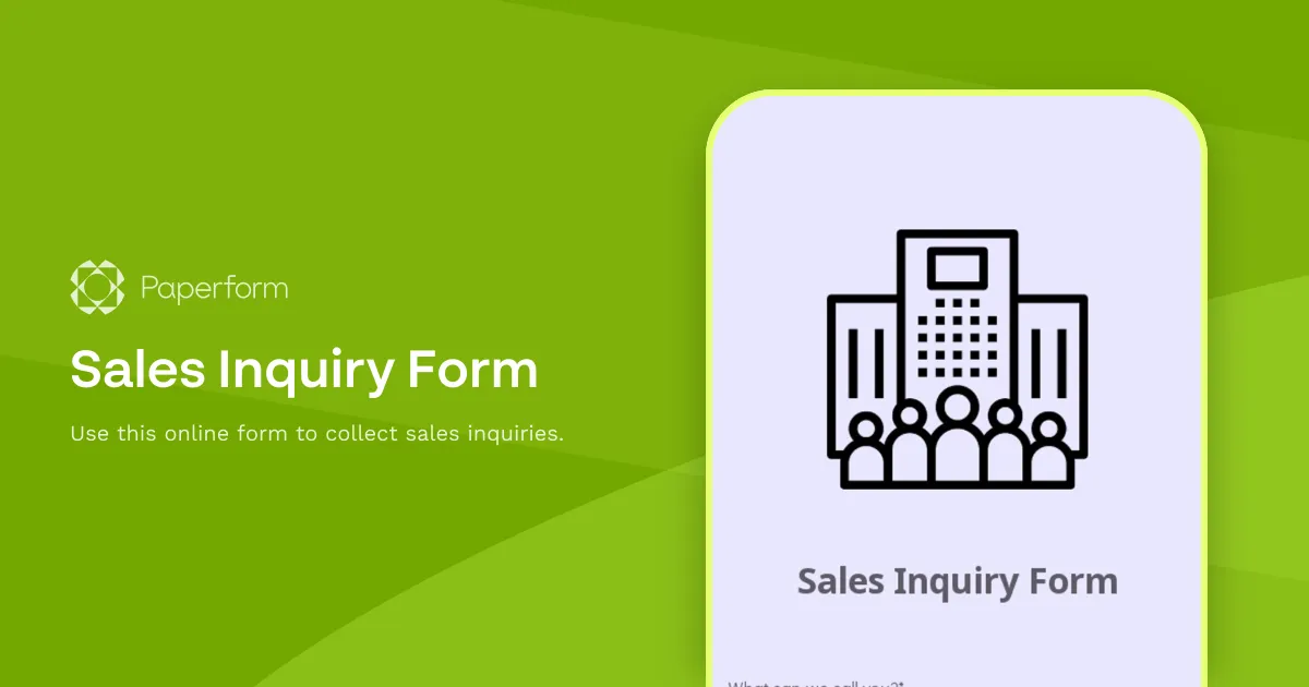 Sales Inquiry Form