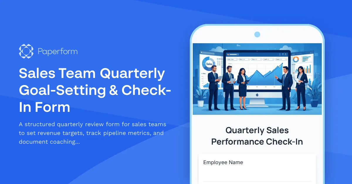 Sales Team Quarterly Goal-Setting & Check-In Form