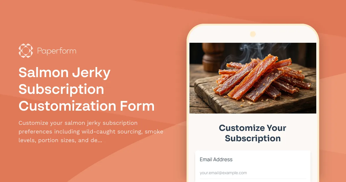 Salmon Jerky Subscription Customization Form