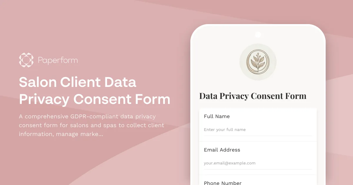 Salon Client Data Privacy Consent Form