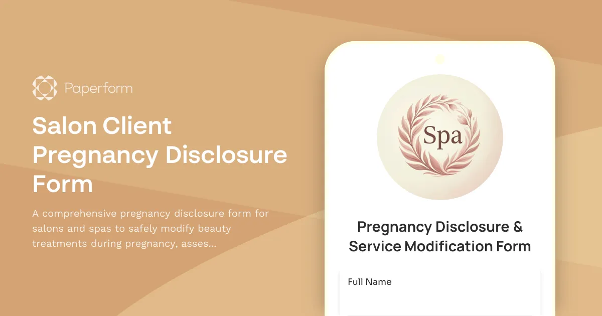 Salon Client Pregnancy Disclosure Form