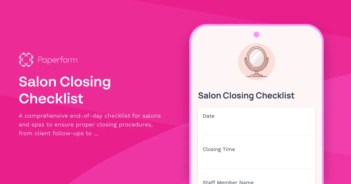 Salon Closing Checklist
