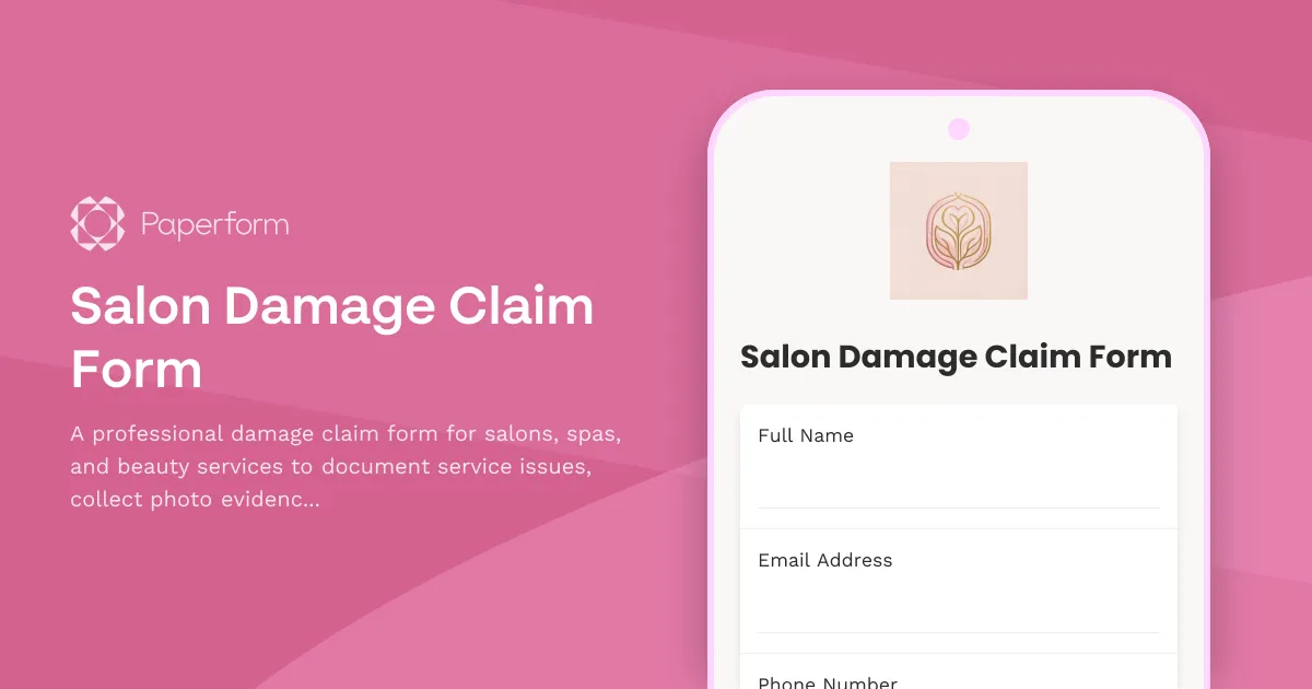 Salon Damage Claim Form