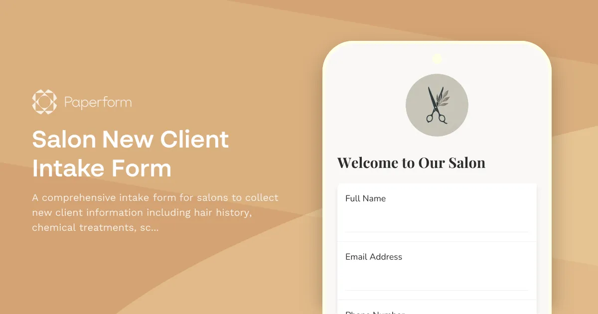 Salon New Client Intake Form