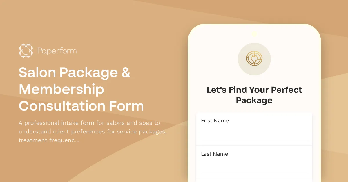 Salon Package & Membership Consultation Form