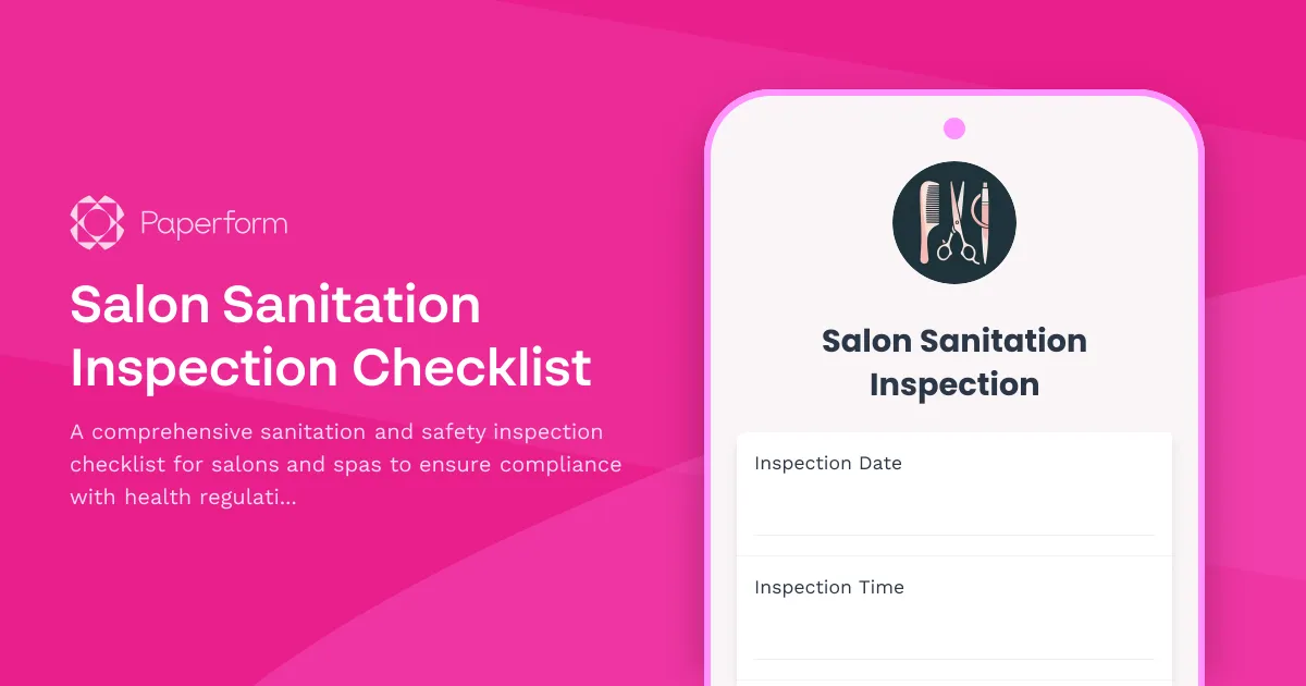 Salon Sanitation Inspection Checklist