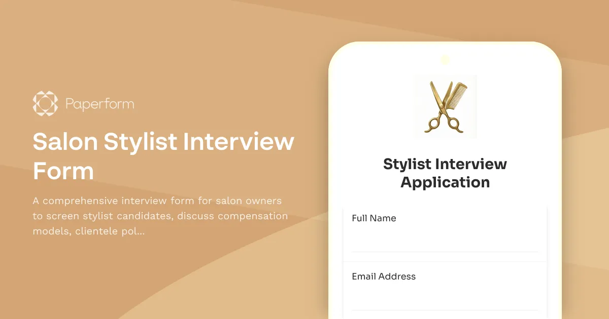 Salon Stylist Interview Form