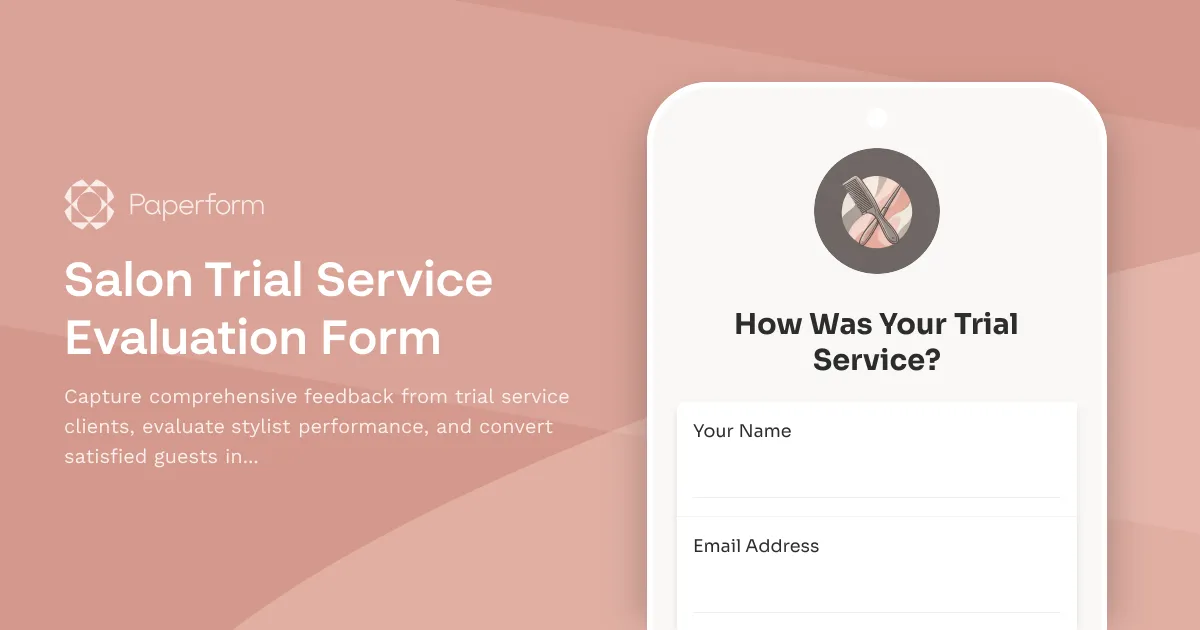 Salon Trial Service Evaluation Form