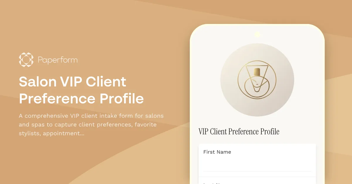 Salon VIP Client Preference Profile