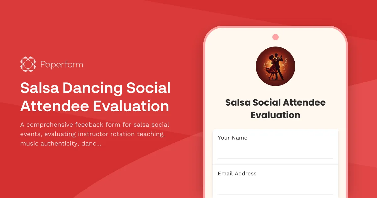 Salsa Dancing Social Attendee Evaluation