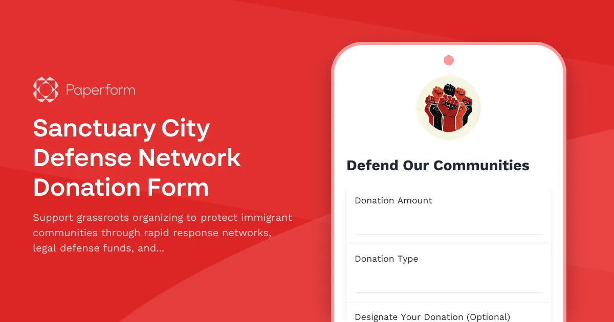 Sanctuary City Defense Network Donation Form