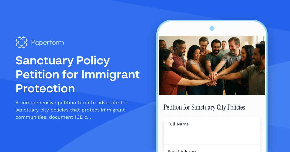 Sanctuary Policy Petition for Immigrant Protection