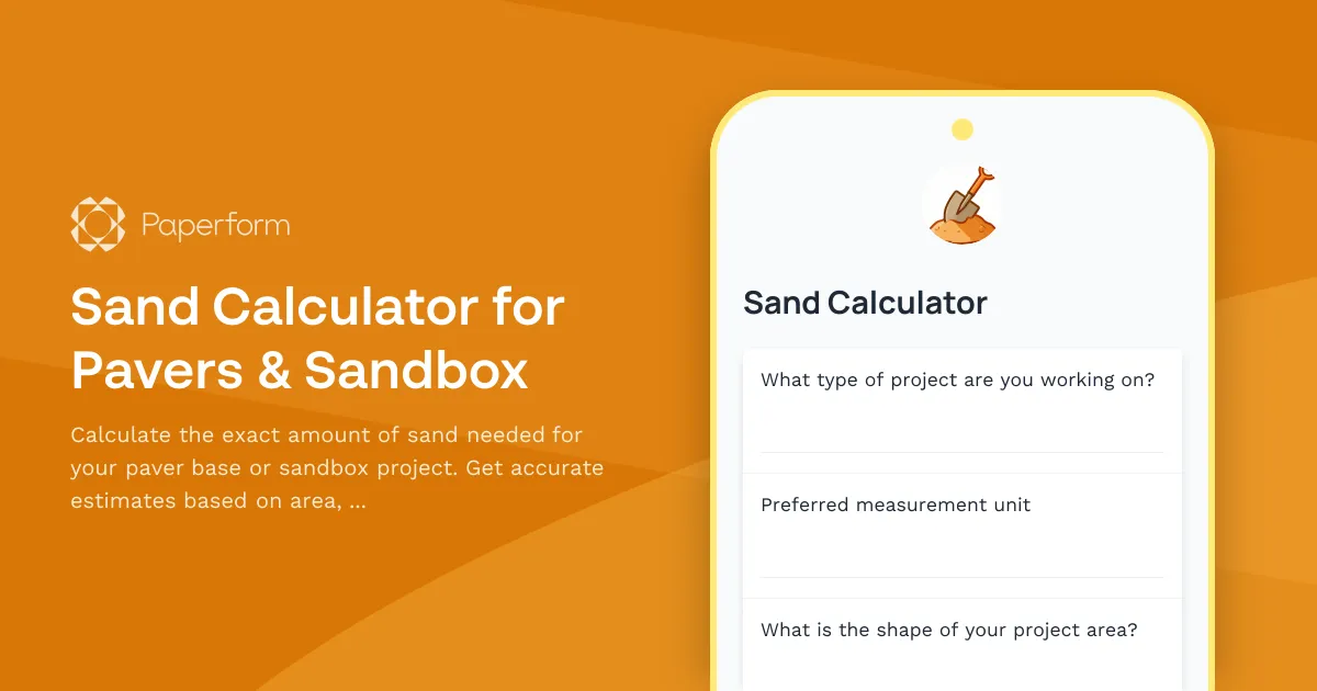 Sand Calculator for Pavers & Sandbox