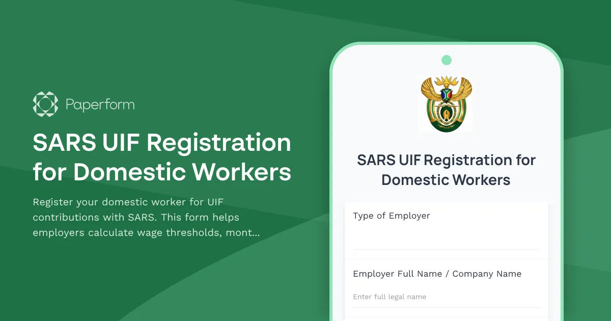 SARS UIF Registration for Domestic Workers