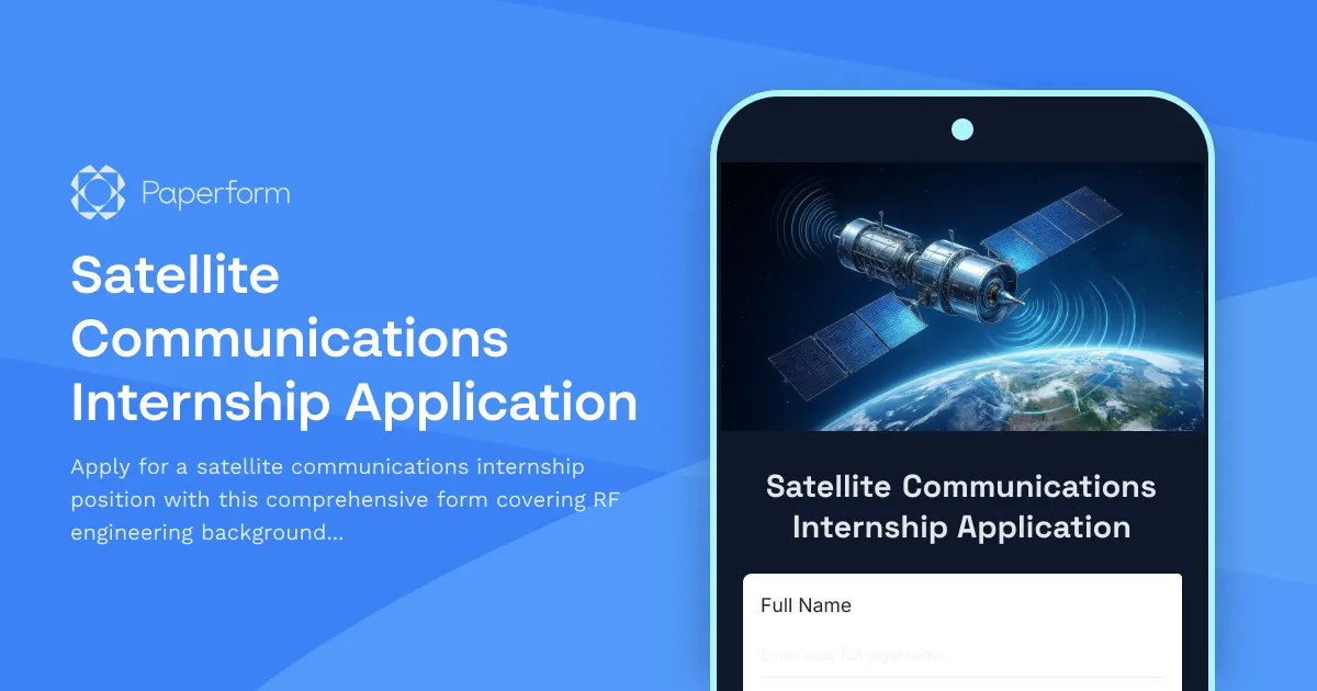Satellite Communications Internship Application