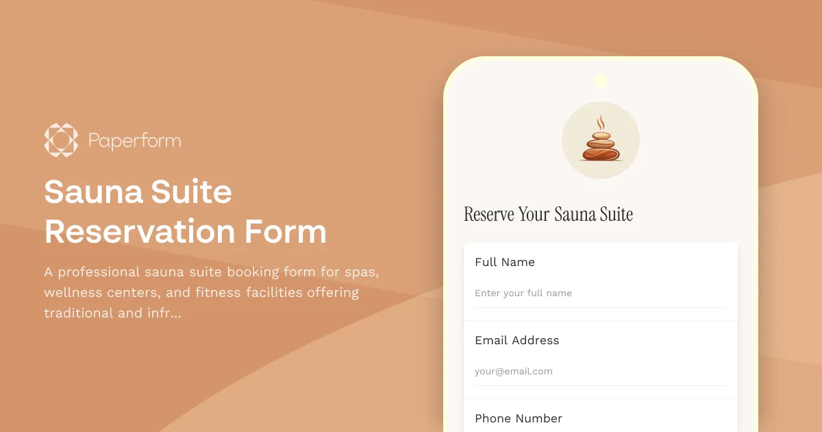 Sauna Suite Reservation Form