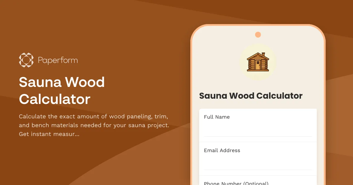 Sauna Wood Calculator