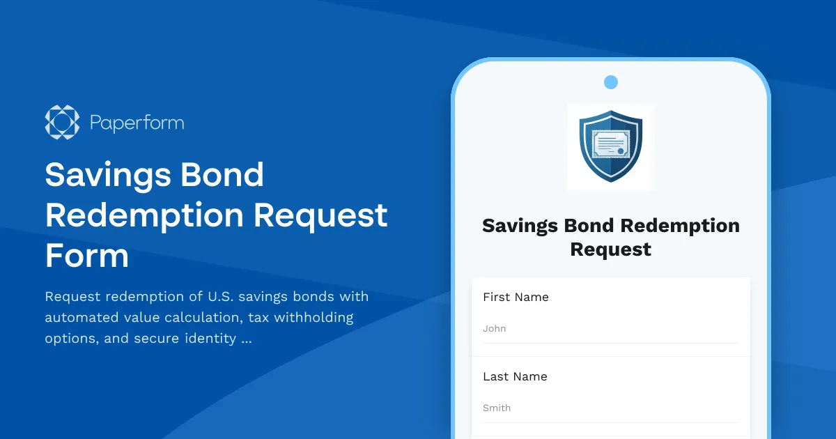 Savings Bond Redemption Request Form