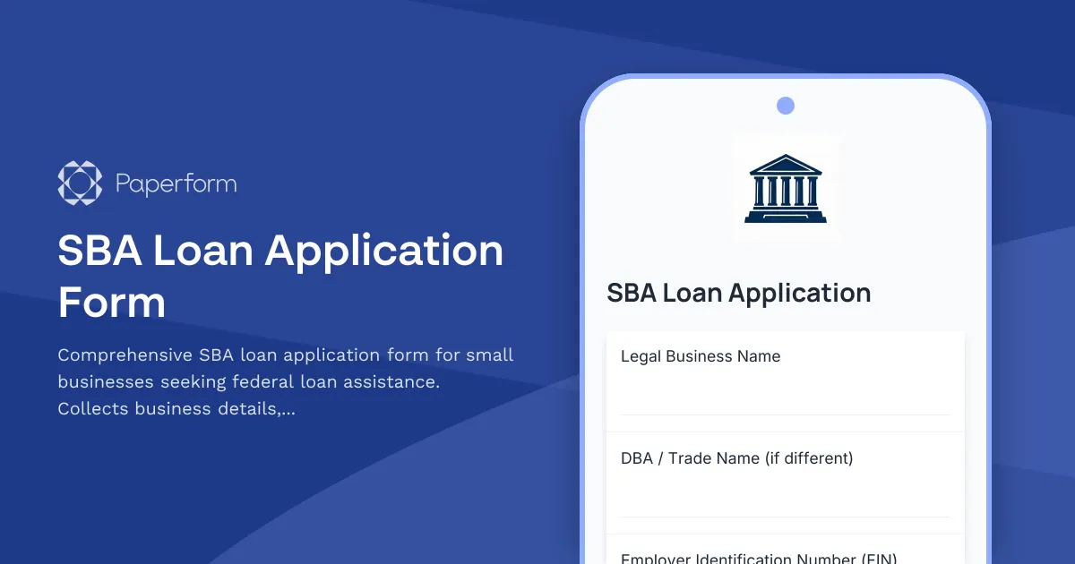 SBA Loan Application Form