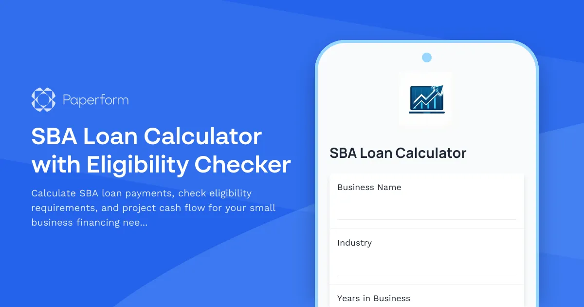 SBA Loan Calculator with Eligibility Checker