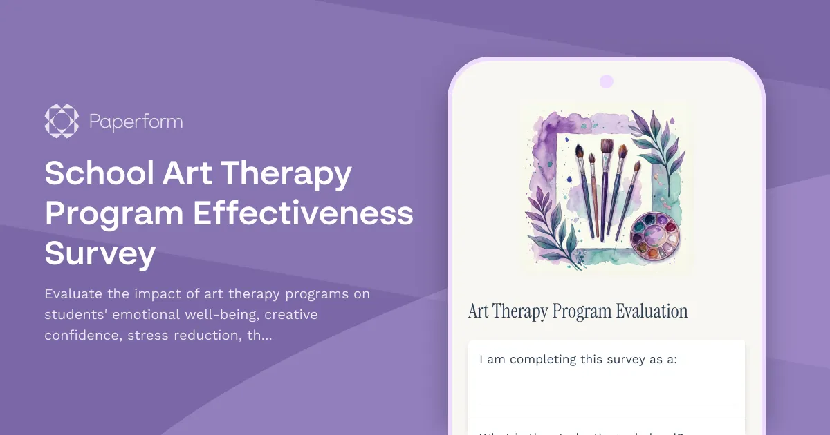 School Art Therapy Program Effectiveness Survey